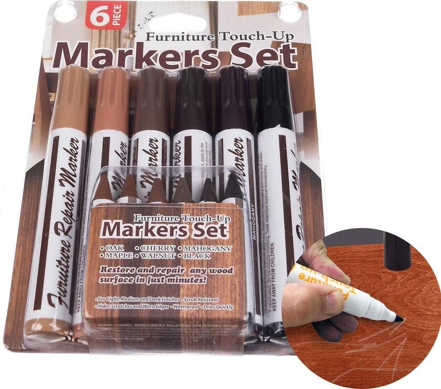 LOUZIR 12 Stuks Meubel Reparatie Stiften Meubelmarker Meubel Reparatie Set Reparatie Stiften Houtstift