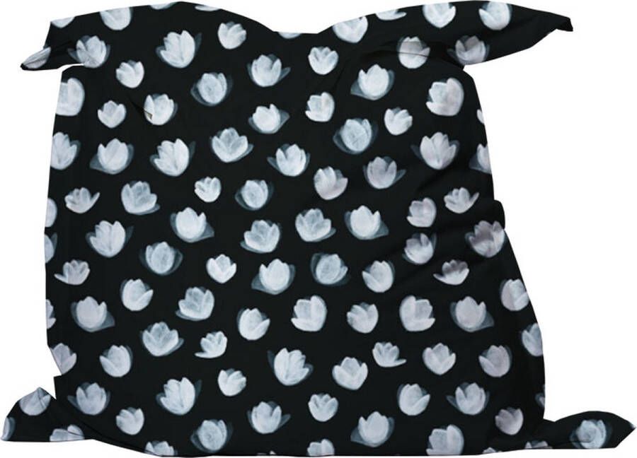 Love This Art LoveThisArt Zitzak Zwart Wit print Grote zitzak L Large 135x175 cm