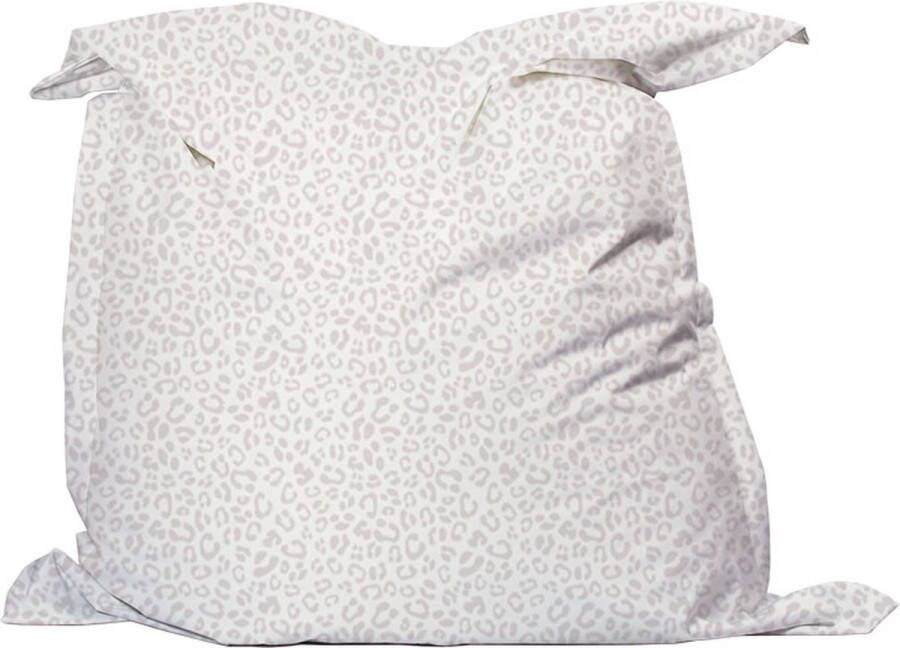 Love This Art LoveThisArt Zitzak Licht Grijs Luipaard print Dierenprint Medium 135x135 cm