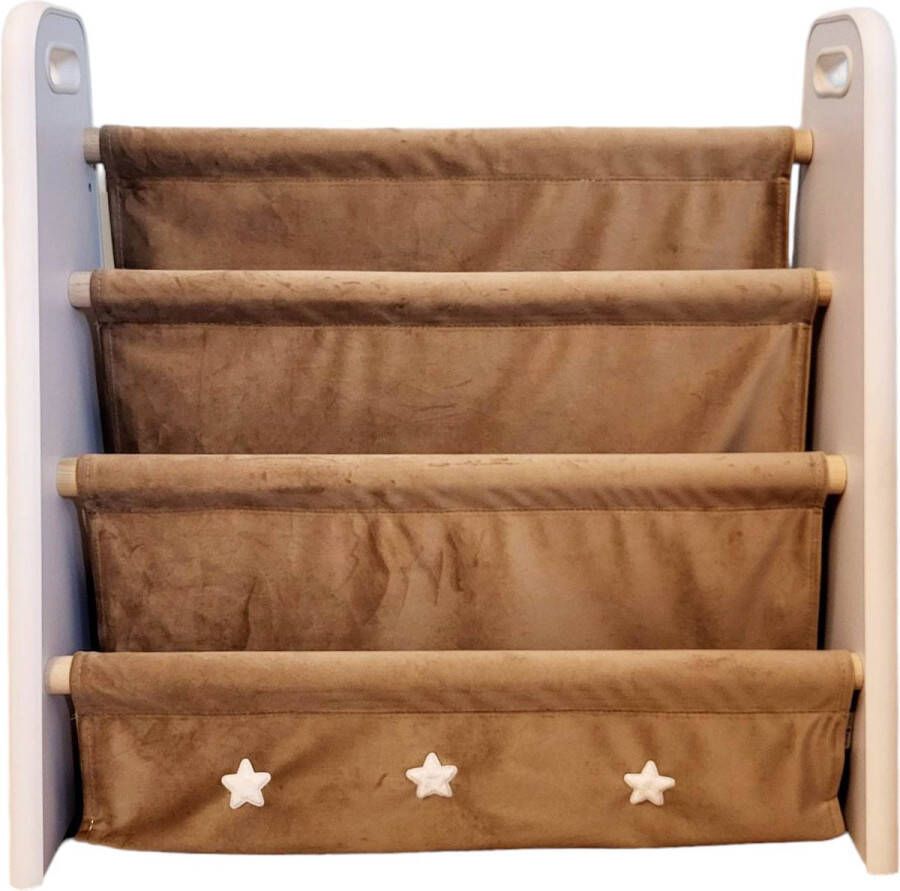 Lovegifts Handgemaakte Montessori Boekenkast Kinderkamer Speelgoed Opbergrek 60 x 25 x 58 cm Bruin
