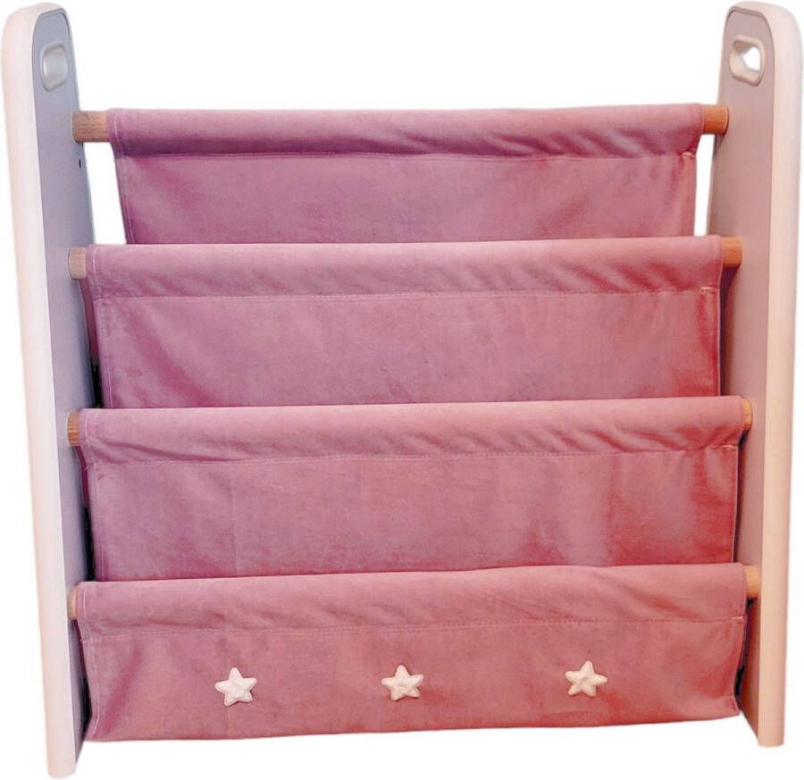 Lovegifts Handgemaakte Montessori Boekenkast Kinderkamer Speelgoed Opbergrek 60 x 25 x 58 cm Roze