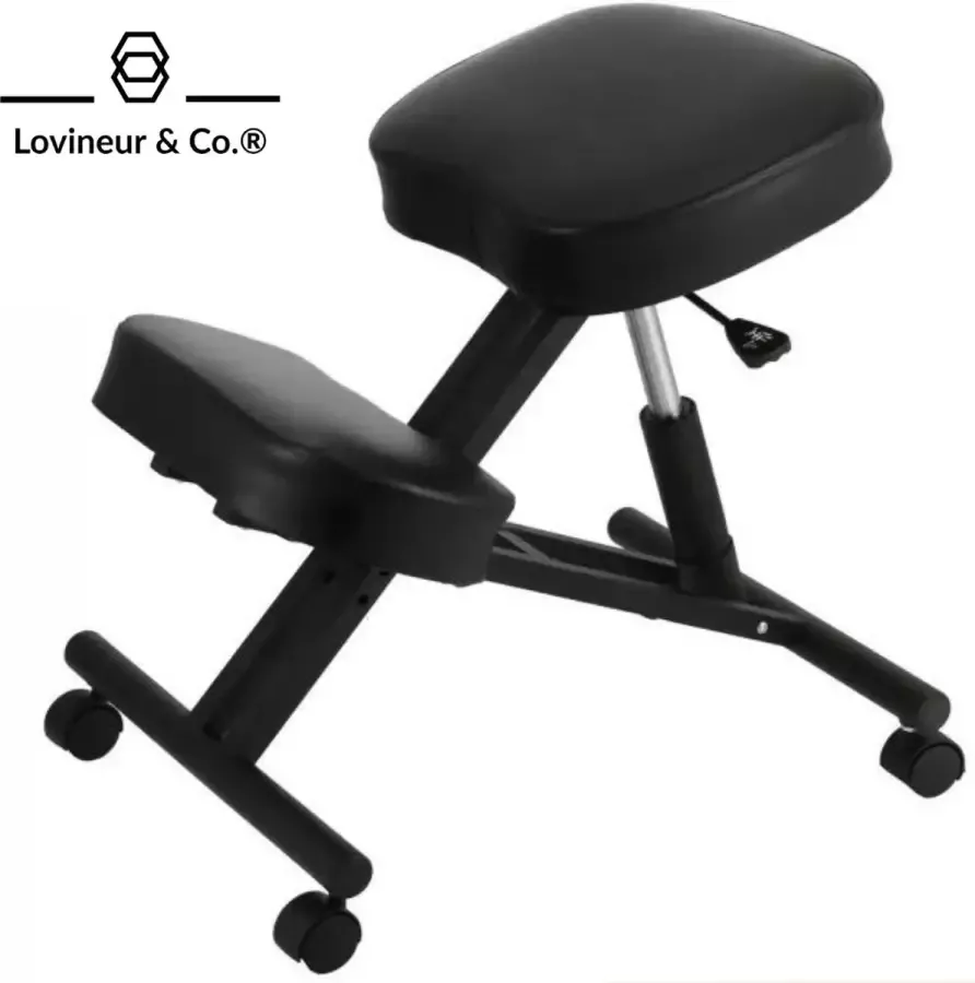 Lovineur & Co. Ergonomische knie kruk || Kniestoel || Werkstoel || Knielen Stoel || Werkkruk || Postuur Corrector || Ergonomische Bureaustoel || Bureaustoel || Leren Zitting || Tot 120kg