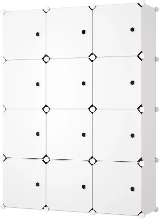 Lowander 3x4 vakkenkast 'Messina' wit 111x148 cm Kledingkast kunststof Roomdivider