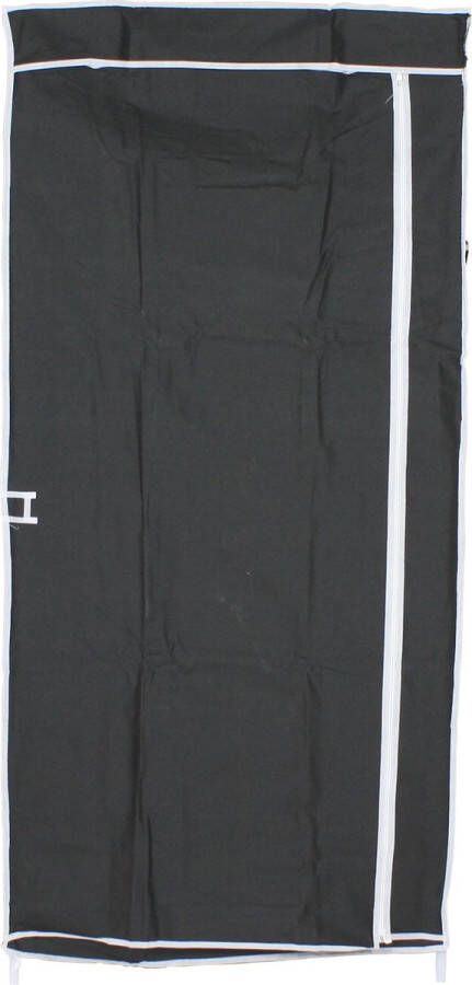 Lowander garderobekast Milano 170x70x45cm Opvouwbare opbergkast Inklapbare kledingkast Canvas campingkast Zwart