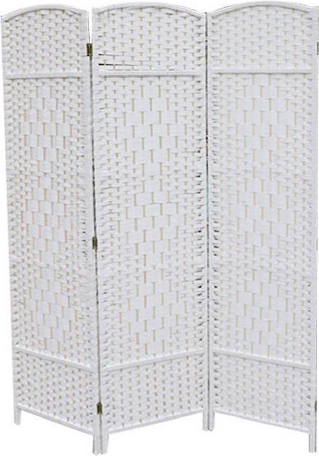 Lowander kamerscherm 170x120 cm – Roomdivider Scheidingswand – 3 panelen – Wit