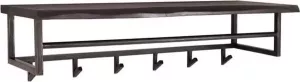 LT-Luce Kapstok Yucon Zwart Boomstam Hout 6 Haken 100cm