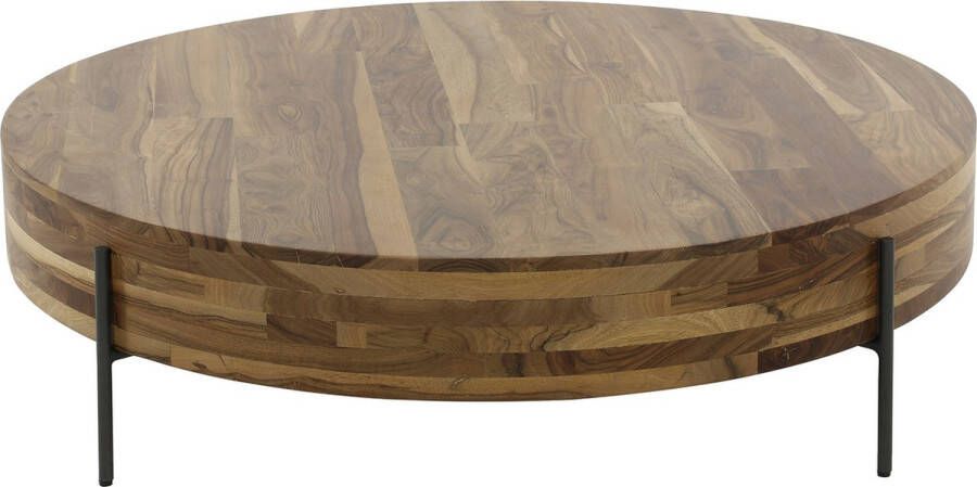 Ronde salontafel Daytona Ø 120 cm 35 cm hoog massief saja hout natuurlijke uitstraling woonkamer modern en stoer design - Foto 2