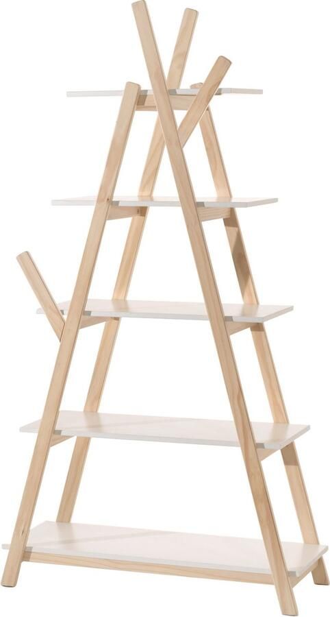 LUCEVI Kinderkamer Kiddy Boekenkast Hout Wit 90x34x168.7 cm