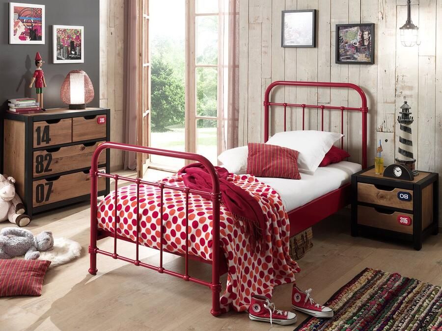 LUCEVI New York Bed 90x200cm Rood