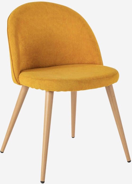 Lucy's Living Lucy s Living Luxe Eetkamerstoel DECO Geel – ø 43x46.5x76.5 cm – hotel chique binnen – meubilair – meubels – stoelen – wonen – interieur