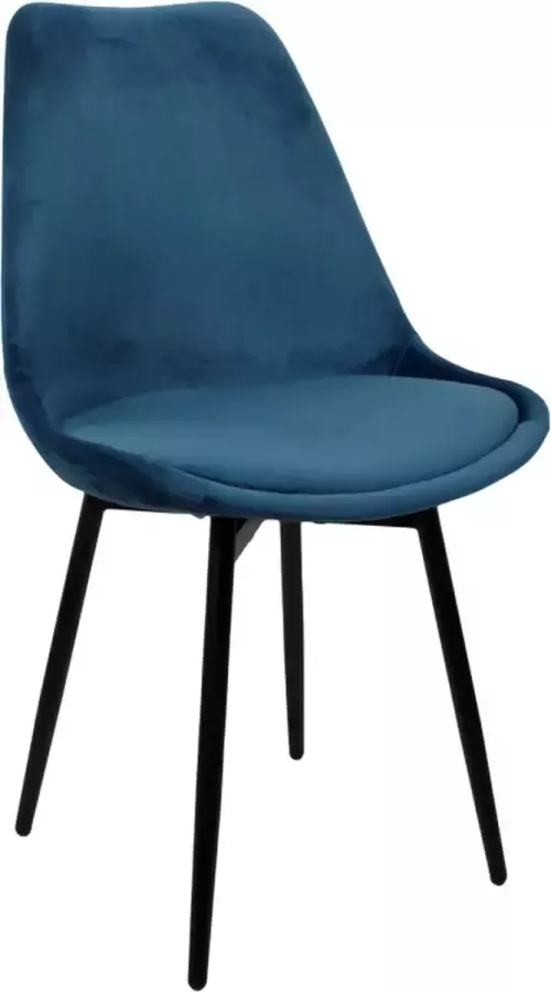 Lucy's Living Lucy s Living Luxe Eetkamerstoel LEAF Blauw – ø 47x52.5x87 cm – hotel chique binnen – meubilair – meubels – stoelen – wonen – interieur