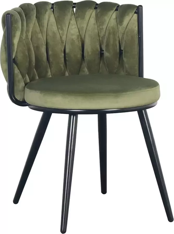 Lucy's Living Lucy s Living Luxe Eetkamerstoel MOON Groen – ø 53x56x70 cm – hotel chique binnen – meubilair – meubels – stoelen – wonen – interieur