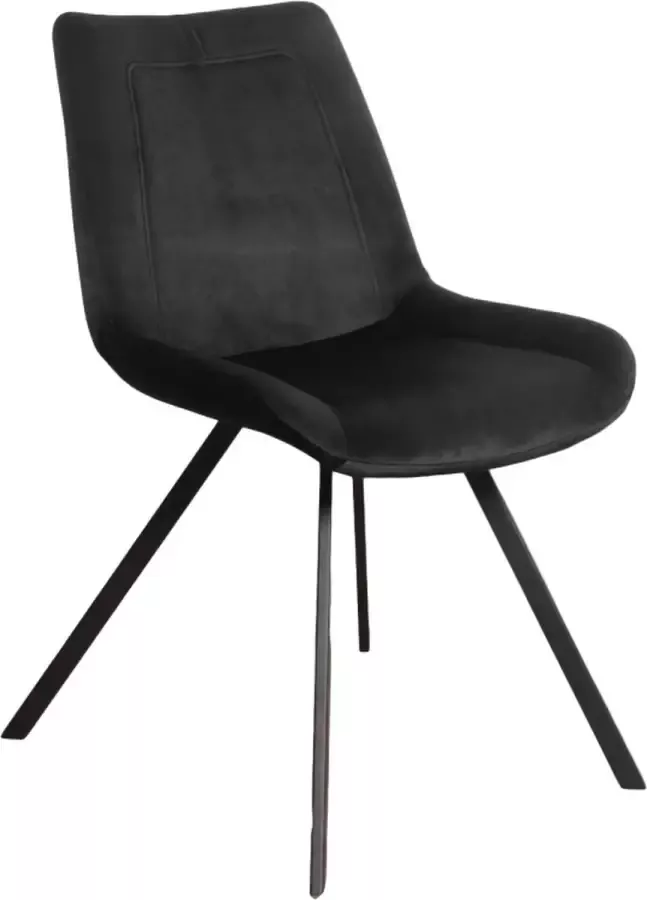 Lucy's Living Lucy s Living Luxe Eetkamerstoel RAY Zwart – ø 48x59x83 cm – hotel chique binnen – meubilair – meubels – stoelen – wonen – interieur