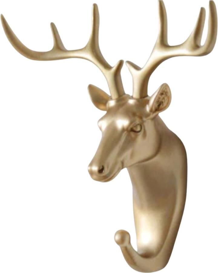 Lucy's Living Lucy s Living wandhaak Hert Goud- 16. 16.5 cm – ABS – kapstokhaak – wandaccessoires – kapstok decoratie – wanddecoratie – luxe slaapkamer kinderkamer jongenskamer