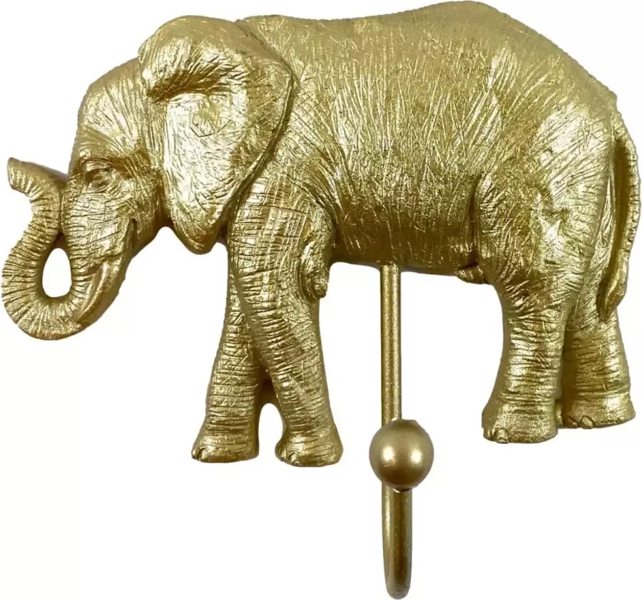 Lucy's Living Wandhaak olifant goud 13.4 x 11.1 cm kapstok