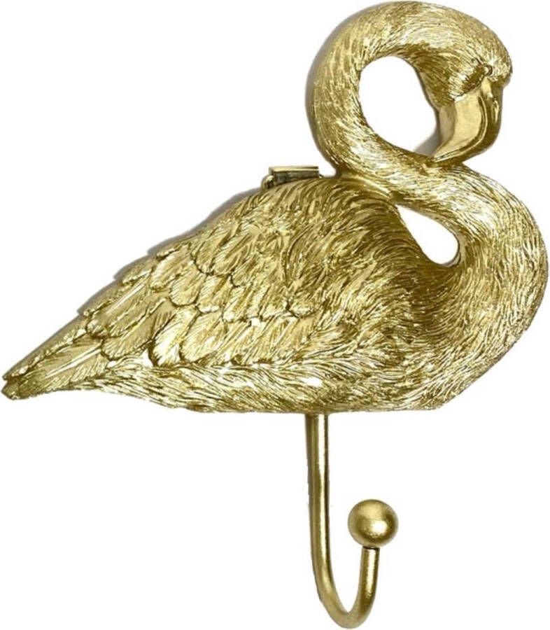 Lucy's Living Wandhaak Flamingo zwart 15 x 14 cm woonaccessoires decoratie halaccessoires