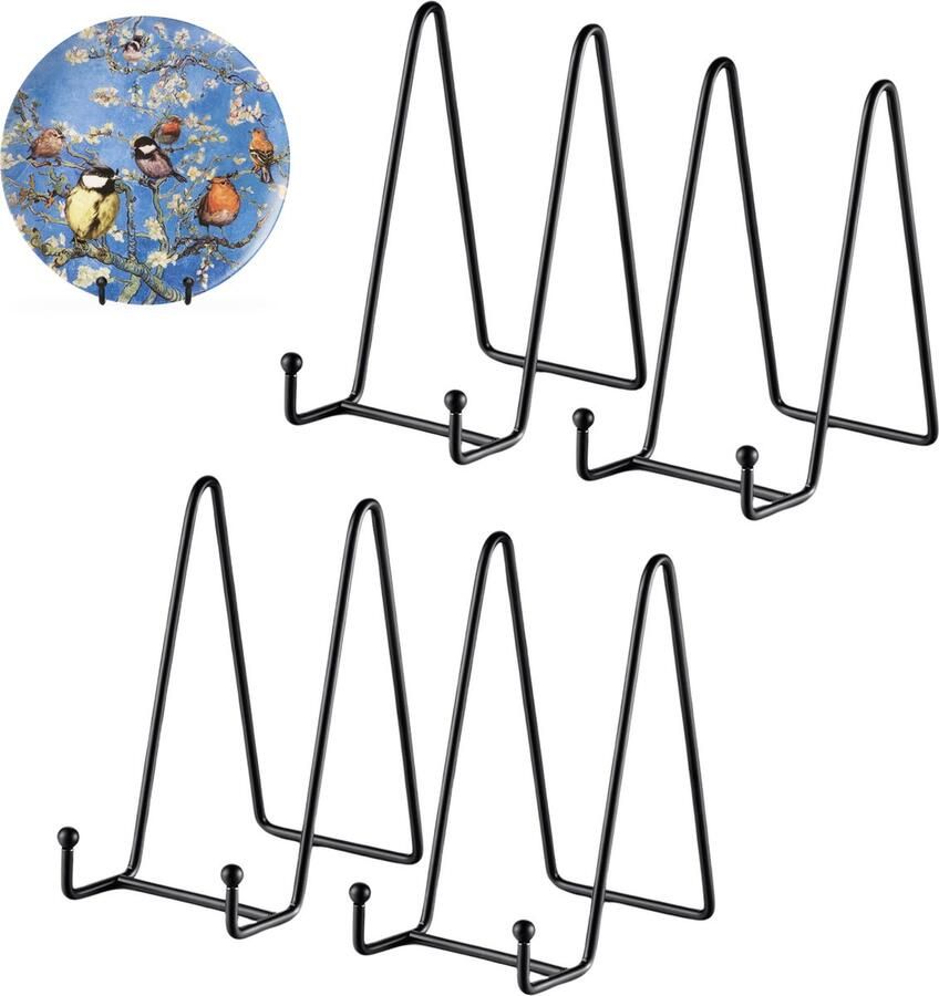 Luft Bordenstandaard 4 Pack Display Zwart Houder Sierborden Boeken Hanger Borden Rek Keukenkast