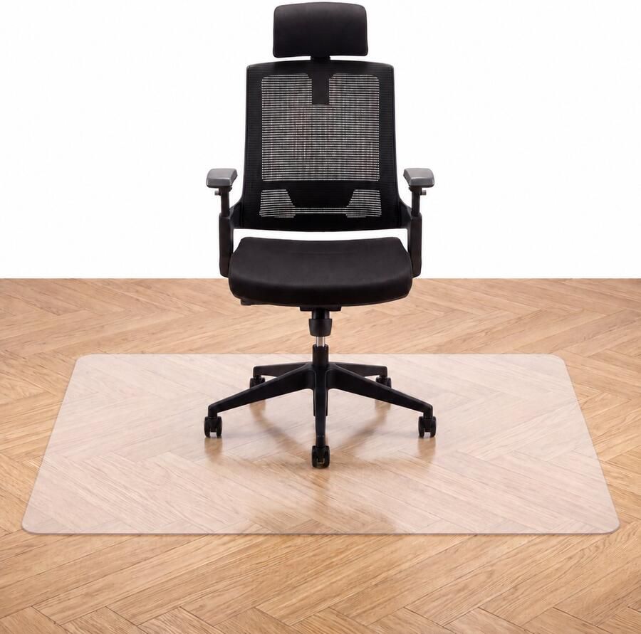 Luft Vloerbeschermer bureaustoelmat Transparant – Geluiddempend – Voor harde vloeren – Vloermat 120 x 90 cm – Transparant PCV - Foto 3