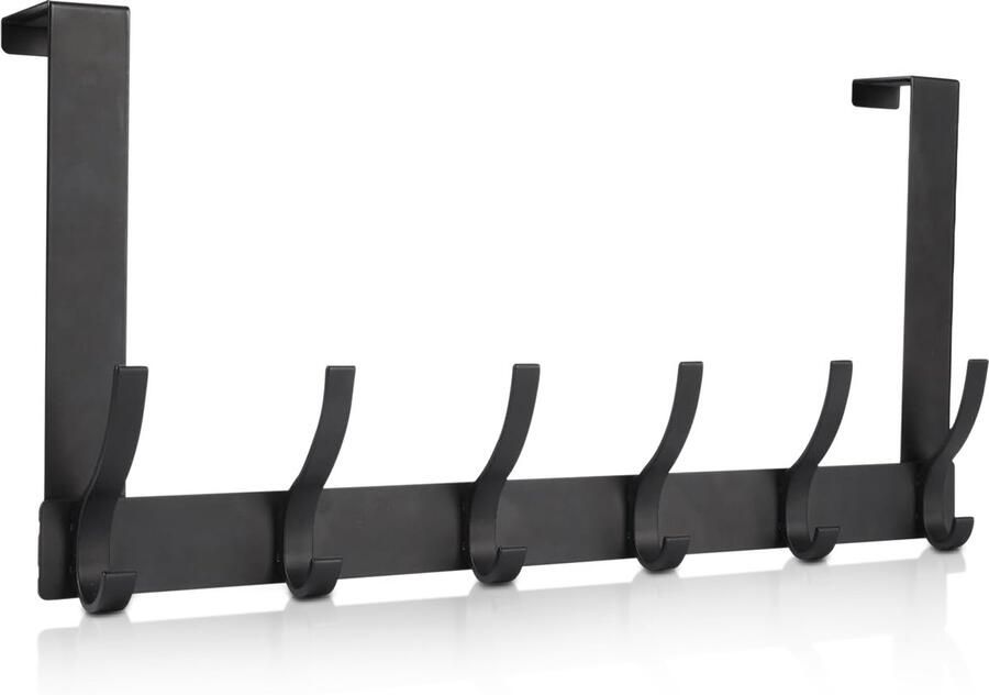 Luft Deur kapstok 12 haken RVS Hangend Kapstokken Kleer Kleding Hangers Haak Vintage Industrieel Garde robe Zwart - Foto 2