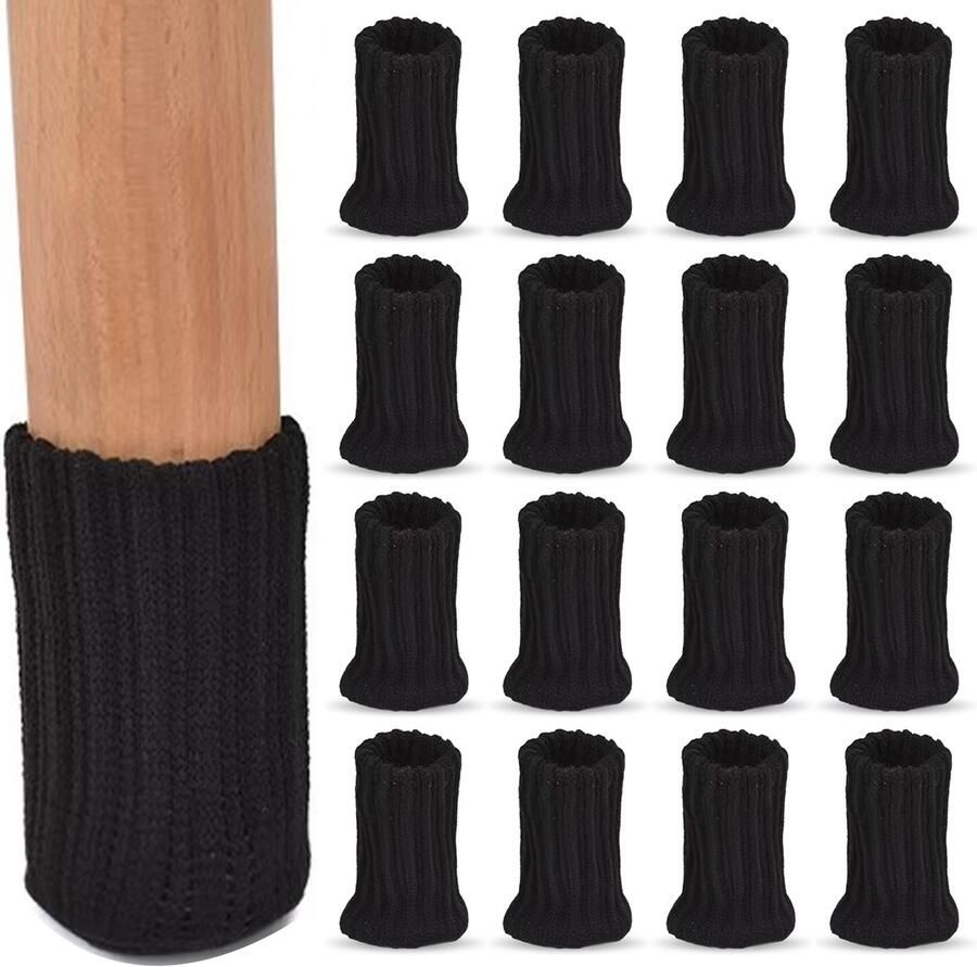 Luft Stoelpoot beschermers 32 stuks Doppen 12-16mm Met anti-kras vilt Rond Zwart Vloerbescherming Stoelpoot sokken Transparant