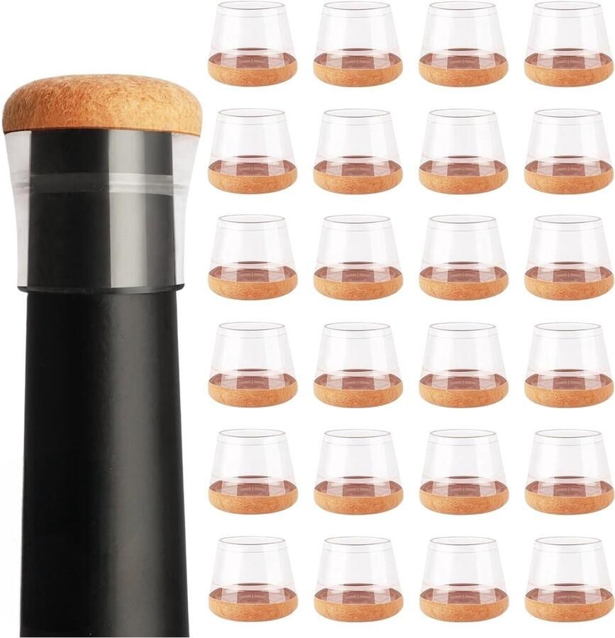 Luft Stoelpoot beschermers 32 stuks Doppen 12-16mm Met anti-kras vilt Rond Zwart Vloerbescherming Stoelpoot sokken Transparant