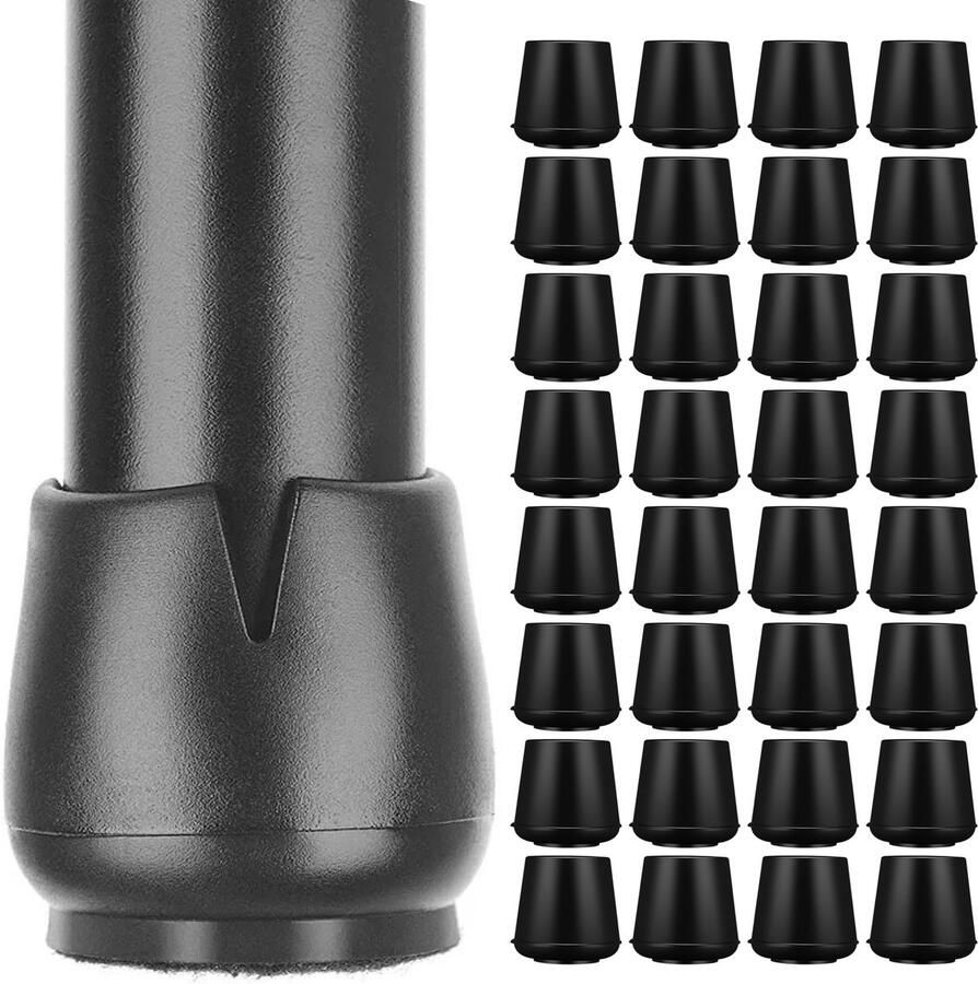 Luft Stoelpoot beschermers 32 stuks Doppen 12-16mm Met anti-kras vilt Rond Zwart Vloerbescherming Stoelpoot sokken
