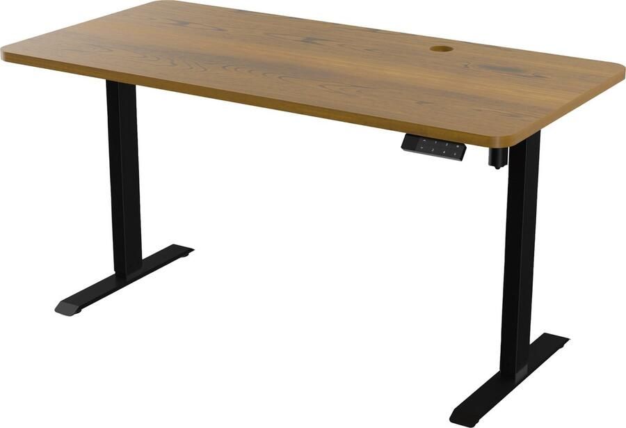 Lugia Zit Sta Bureau Elektrisch Verstelbaar In Hoogte LCD Paneel 4 Elektrische Geheugenstanden 120x60cm Tiger Wood - Foto 2