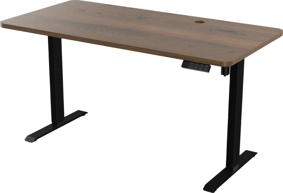 Lugia Zit Sta Bureau Elektrisch Verstelbaar In Hoogte LCD Paneel 4 Elektrische Geheugenstanden 120x60cm Walnoot - Foto 2