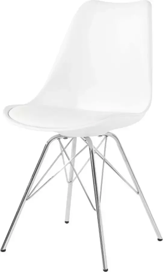 LULA Eetkamerstoel Inger Wit Chrome