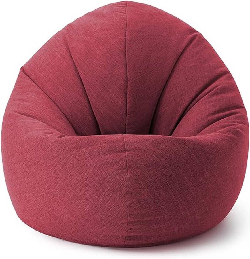 Lumaland 2-in-1 linnen zitzak voor binnen ronde comfortabele zitzak voor binnen 300 l vulling 120 x 80 x 75 cm linnenlook en feel verrot