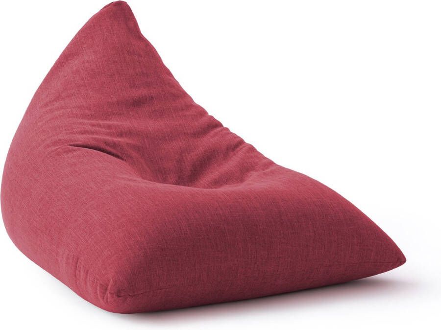 Lumaland Indoor linnen zitzak driehoekige comfortabele zitzak voor binnen 370 l vulling 150 x 100 x 100 cm linnenlook en feel verrot