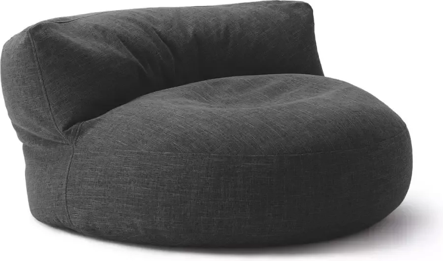 Lumaland Indoor linnen zitzak lounge ronde zitzak voor binnen 320 l vulling 90 x 50 cm linnenlook en feel bruin