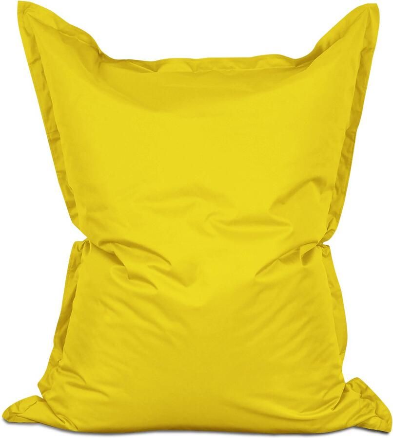 Lumaland Grote luxe XXL zitzak 380 liter vulling 140 x 180 cm geschikt voor Indoor & Outdoor verkrijgbaar in verschillende kleuren Geel