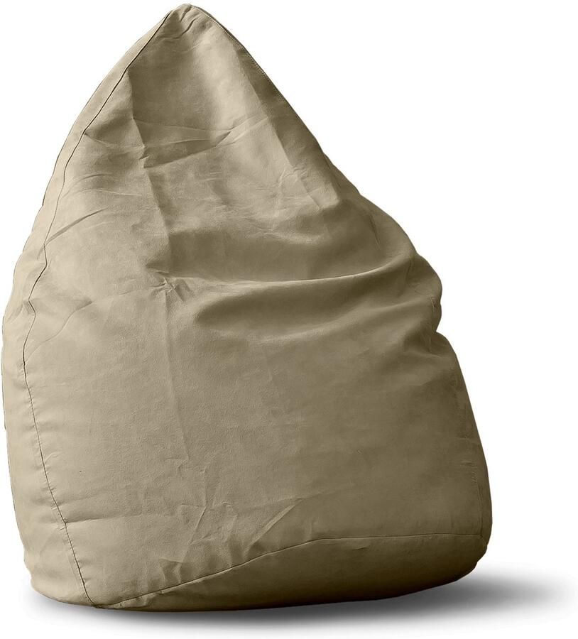 Lumaland Luxe XL PLUS zitzak stijlvolle beanbag met 220L volume extra stevige naden verkrijgbaar in verschillende kleuren Beige - Foto 2