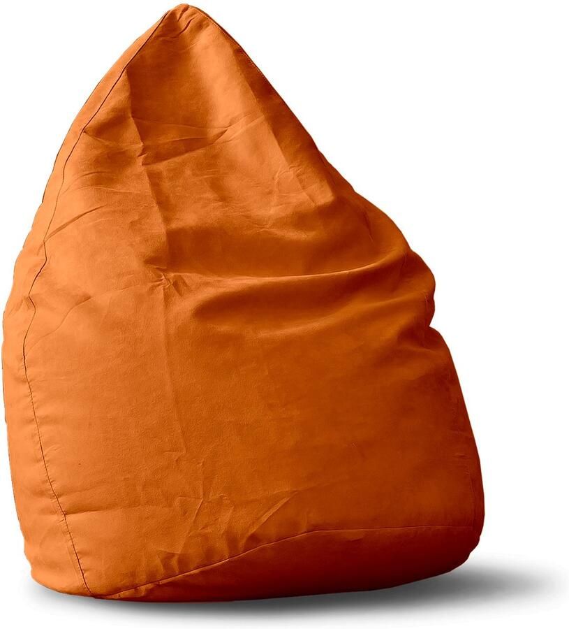 Lumaland Luxe XL PLUS zitzak stijlvolle beanbag met 220L volume extra stevige naden verkrijgbaar in verschillende kleuren Oranje - Foto 2