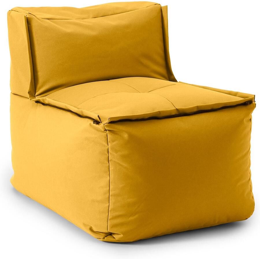 Lumaland Modulair Middendeel – Wasbare & Waterafstotende Zitzak Indoor & Outdoor Uitbreidbaar 54×81×70 cm [Mosterdgeel]