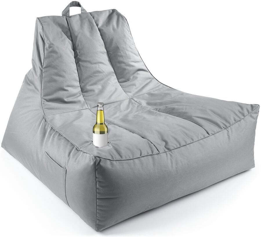 Lumaland Premium Lounge Fauteuil – Indoor & Outdoor Zitzak met Vulling en Drinkhouder XXL Lounge voor Woonkamer Balkon & Tuin Waterafstotend