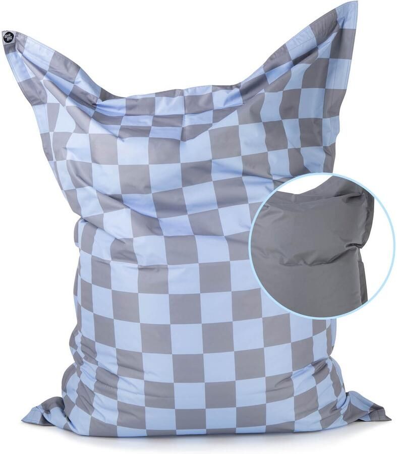 Lumaland XXL Zitzak Karo – 380L Reuze Bean Bag voor Binnen & Buiten Voor Volwassenen en Kinderen Waterdicht Afwasbaar EPS-vulling 140×180 cm