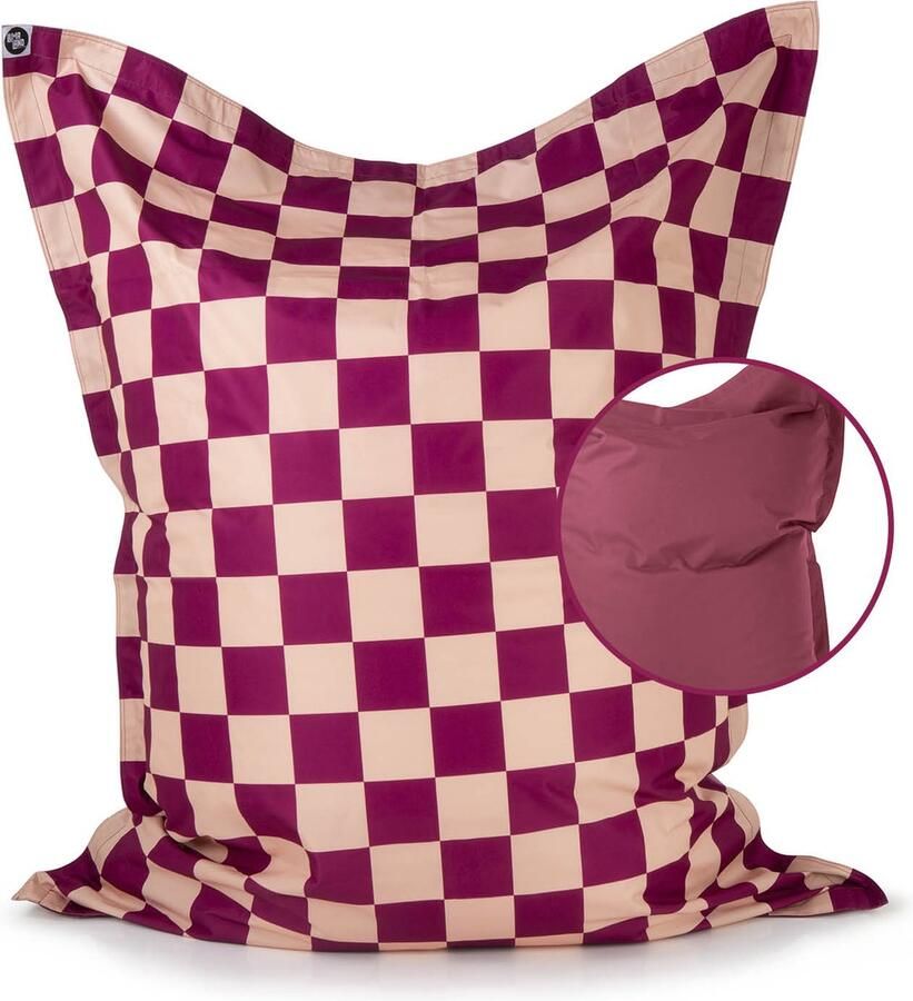 Lumaland XXL zitzak met EPS-korrels buiten & binnen waterdicht 380L bordeaux perzik