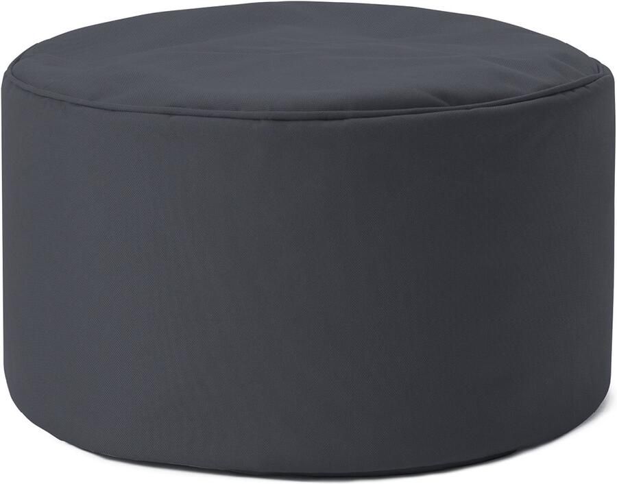 Lumaland Zitzak poef Compacte zitzak met 3-in-1-functie: comfortabele poef handig tafeltje en stijlvolle voetenbank voor binnen en buiten Met flexibele EPS-vulling Ø 25 x 45 cm - Foto 2
