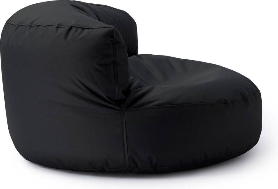 Lumaland Outdoor zitzak lounge ronde zitzak voor buiten 320 l vulling 90 x 50 cm zwart