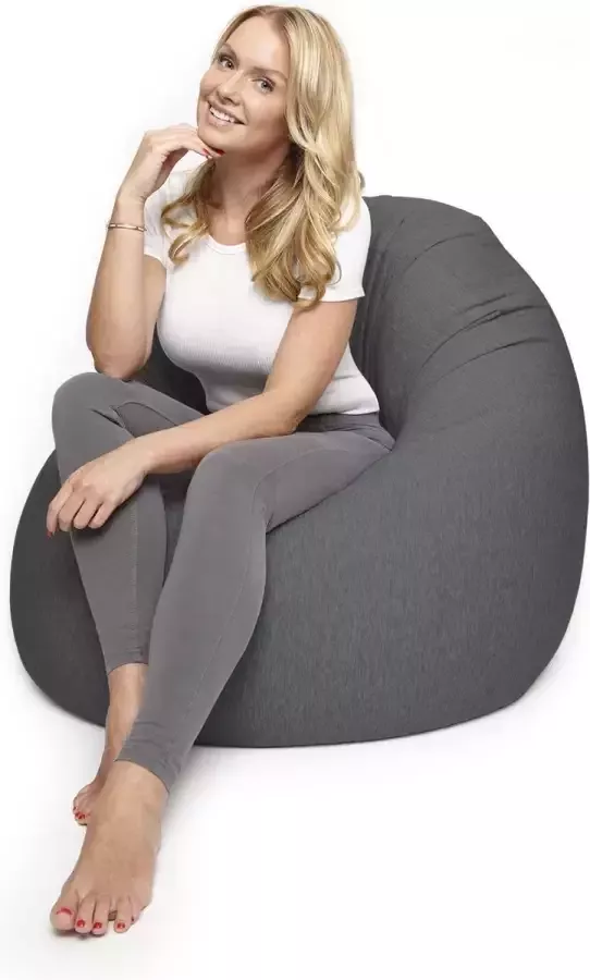 Lumaland Zitzak Flexi Comfort Beanbag Verschillende maten 142 x 84 cm MEDIUM Donkergrijs