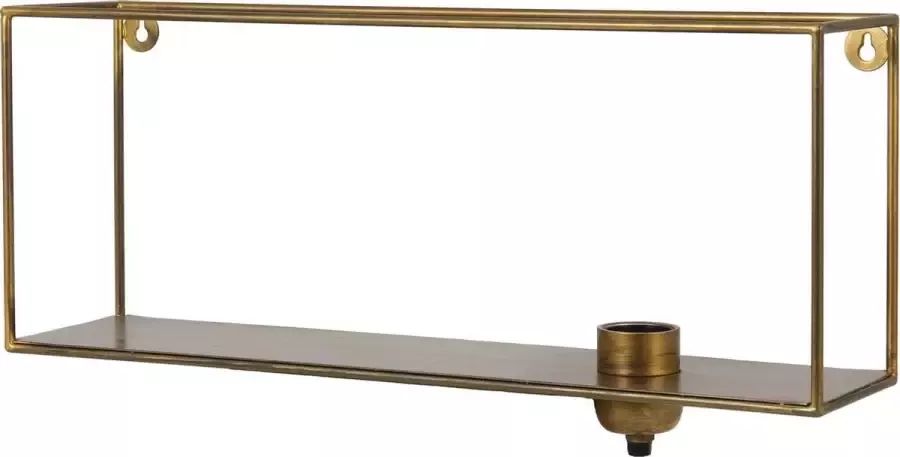 Lumbuck Stijlvolle moderne gouden wandbox met lichtbron Yigg Wandlamp gouden wandplank