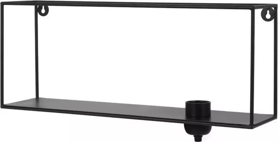 Lumbuck Stijlvolle moderne zwarte wandbox met lichtbron Yigg Wandlamp zwarte wandplank