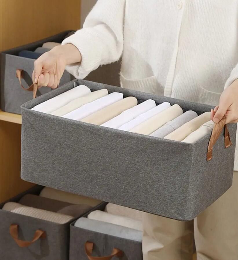 Luminart Home Kastorganizer Opvouwbare Kledingopbergdoos met Handvatten Duurzame Ademende en Praktische Organizer voor Slaapkamer en Kast