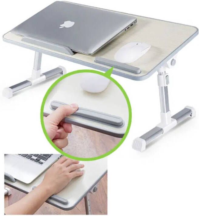 Luminart Laptoptafel voor op bed Laptopstandaard kantelbaar verstelbare Bedtafel Wit