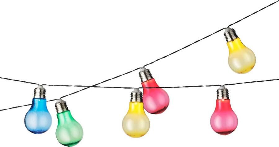 Decoris 2x stuks solar tuinverlichting feestverlichting gekleurd 4.5m Lichtsnoeren