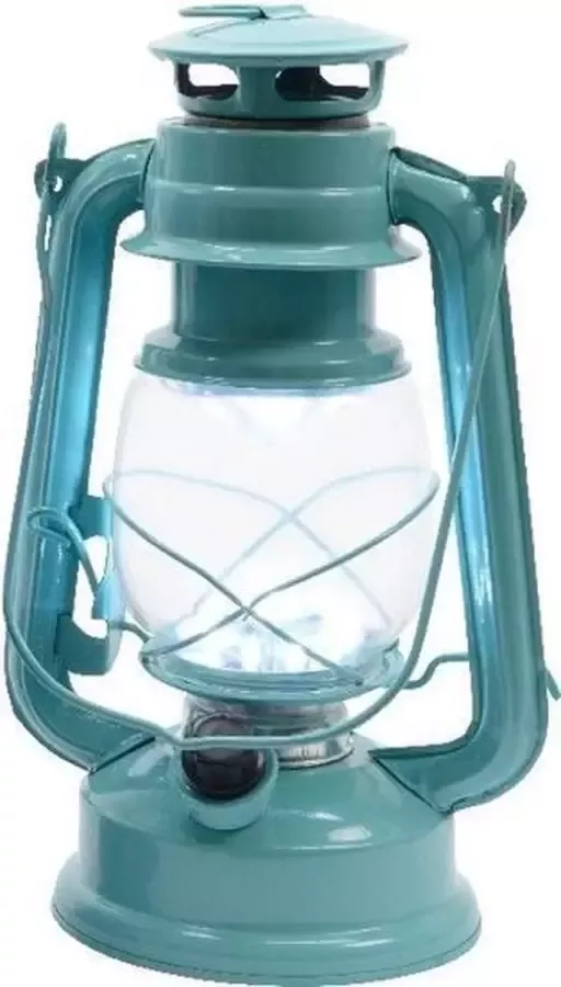 Lumineo Mintgroene LED licht stormlantaarn 25 cm Campinglamp campinglicht Koel licht mintgroene LED lamp