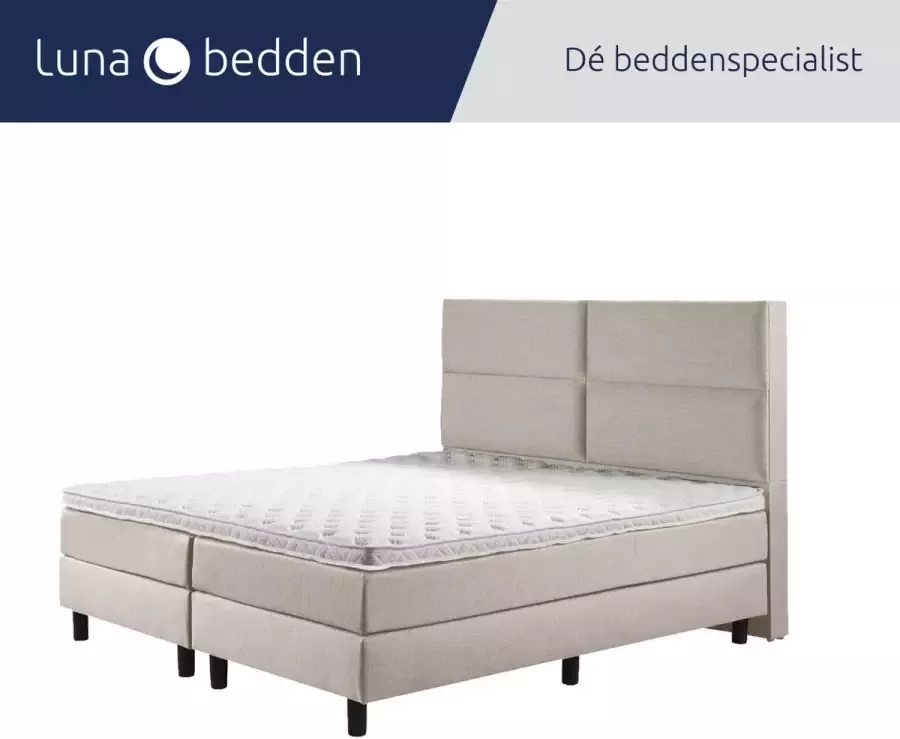 Luna Bedden Boxspring Luna 200x210 Compleet Beige 4vaks Bed