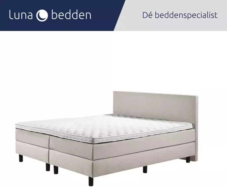 Luna Bedden Boxspring Luna 200x210 Compleet Beige Glad Bed